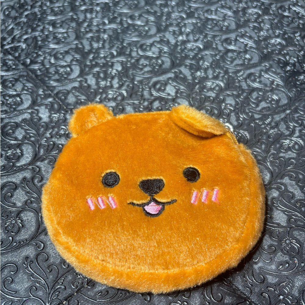 Cute Orange Bear Plush Coin Purse - Kids Accessories NWOT